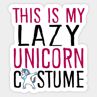 This Is My Lazy Unicorn Costume Sticker